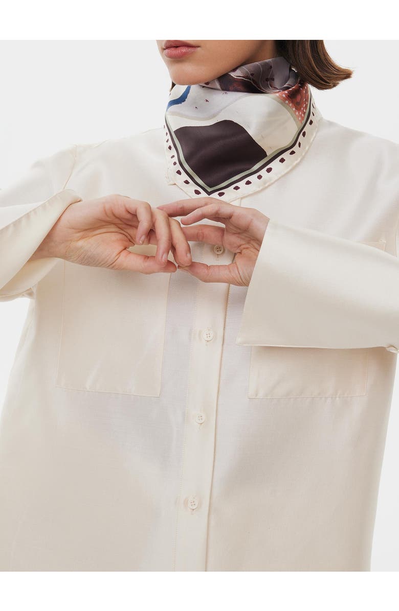 Alas Hand Rolled Floral Print Silk Scarf, Alternate, color, Print 'The Botanists Gift'