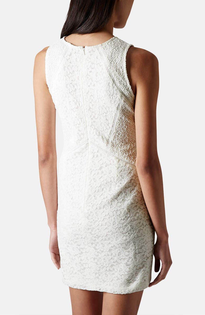 Topshop Mixed Lace Body-Con Dress, Alternate, color, 