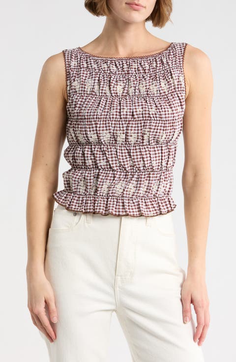 Gingham Smock Tank