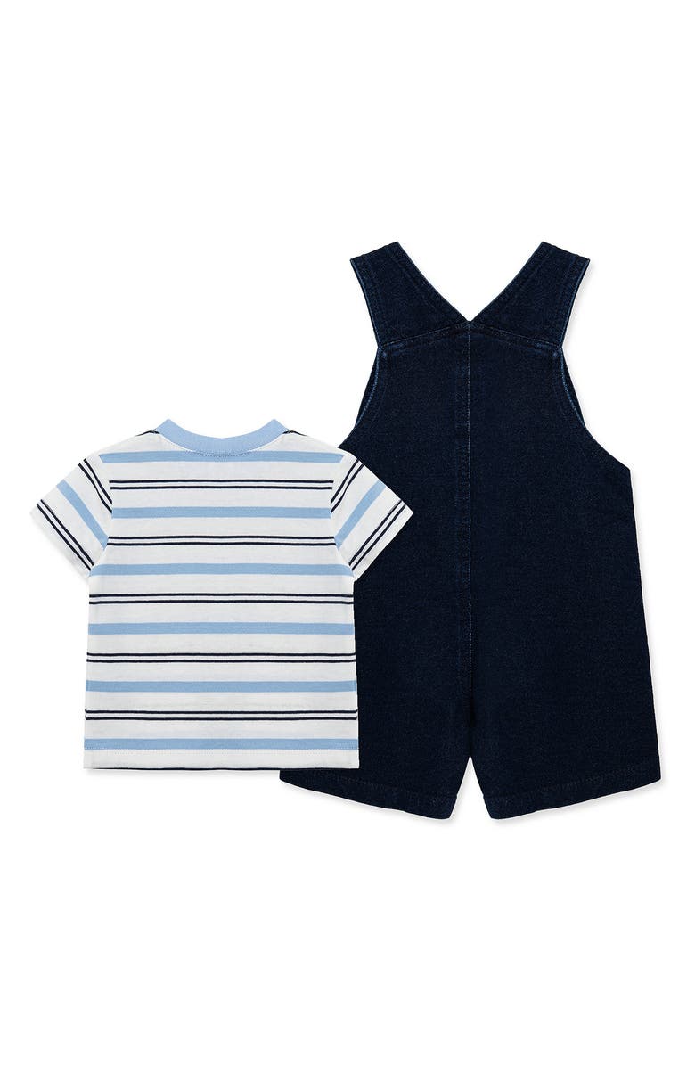 Little Me Nautical T-Shirt & Shortalls Set, Alternate, color, Blue