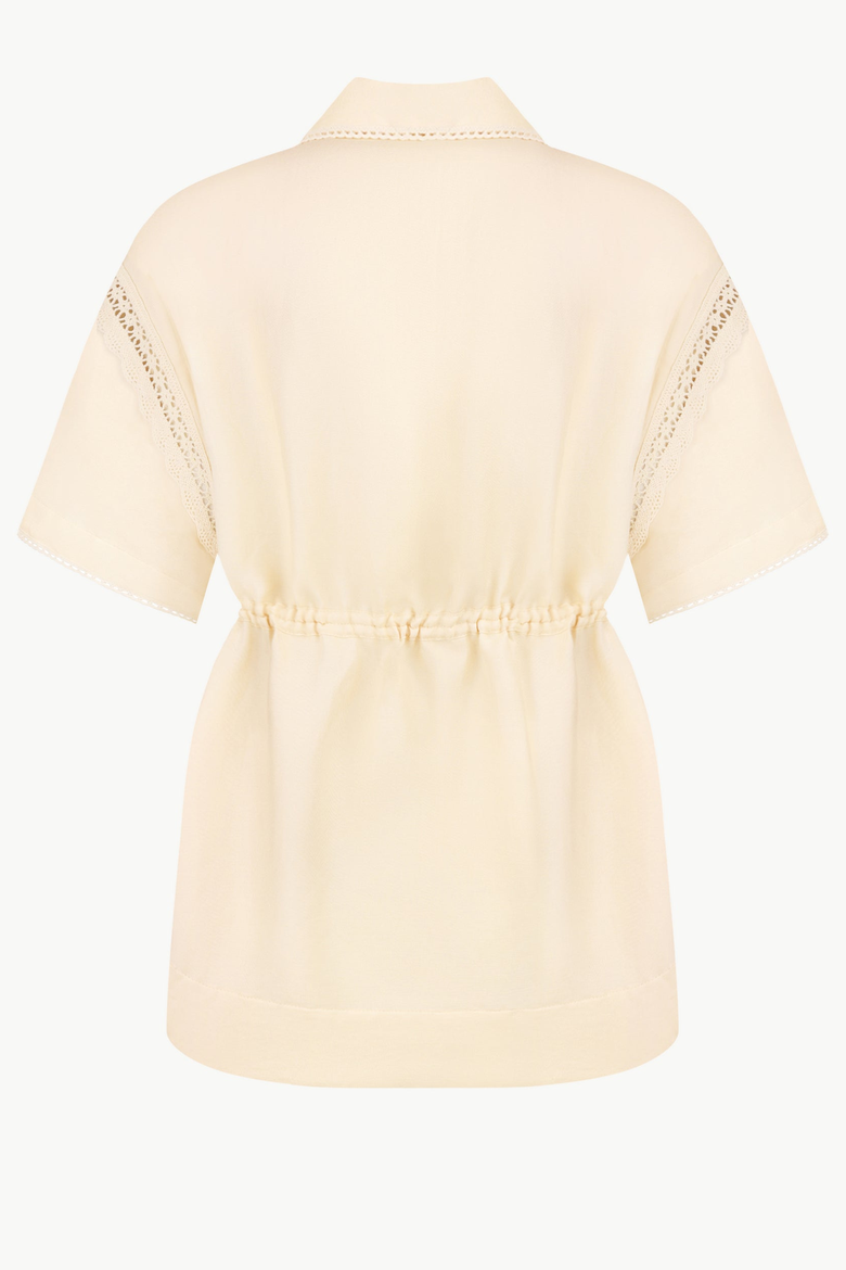 Lace-Insert Floral-Applique Blouse, Alternate, color, Light Apricot