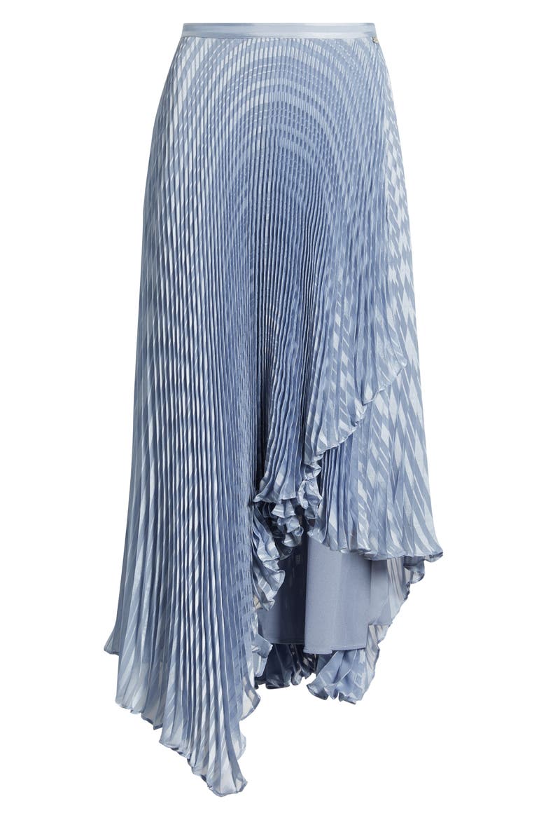 Vlantel Pleated Asymmetric Midi Skirt, Alternate, color, BT BU