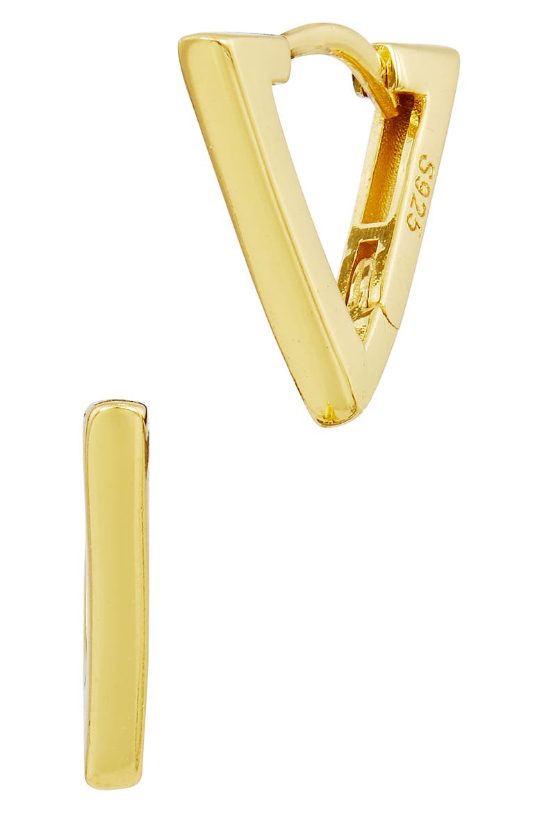 Triangle Huggie Hoop Earrings, Main, color, YELLOW