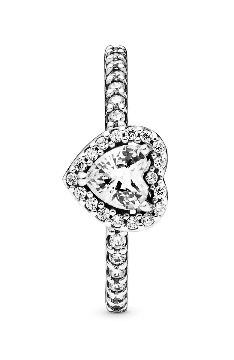 PANDORA Elevated Heart Ring, Alternate, color,