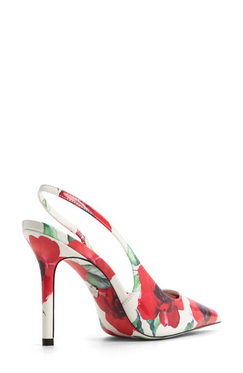 Aldo Lovebloom Pointed Toe Slingback Pump In Red Multi