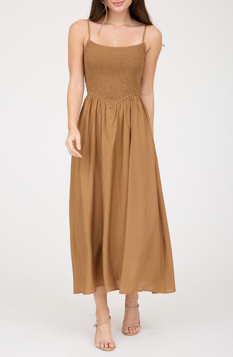 Blu Pepper Smocked Midi Dress, Main, color,