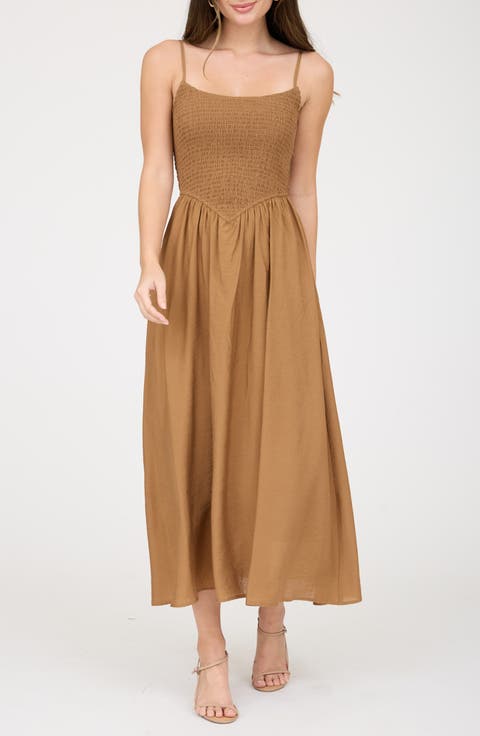 Smocked Midi Dress