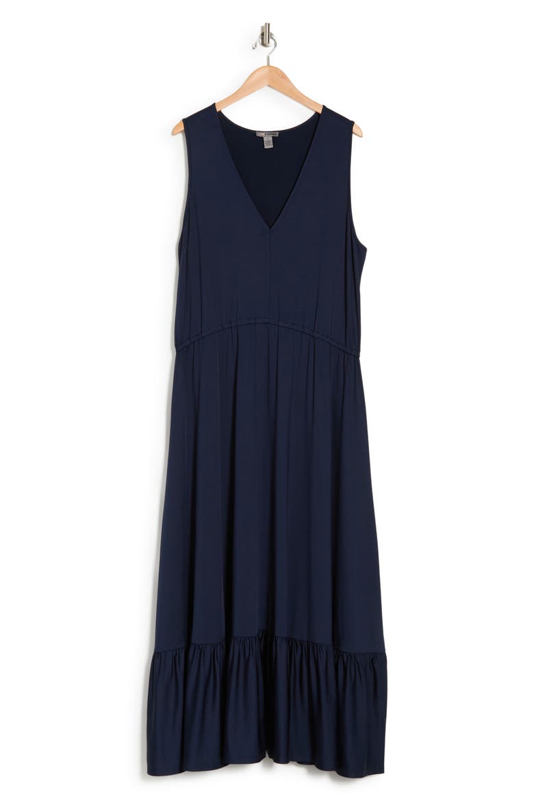 Alba Deep V Maxi Dress, Alternate, color, PEACOAT