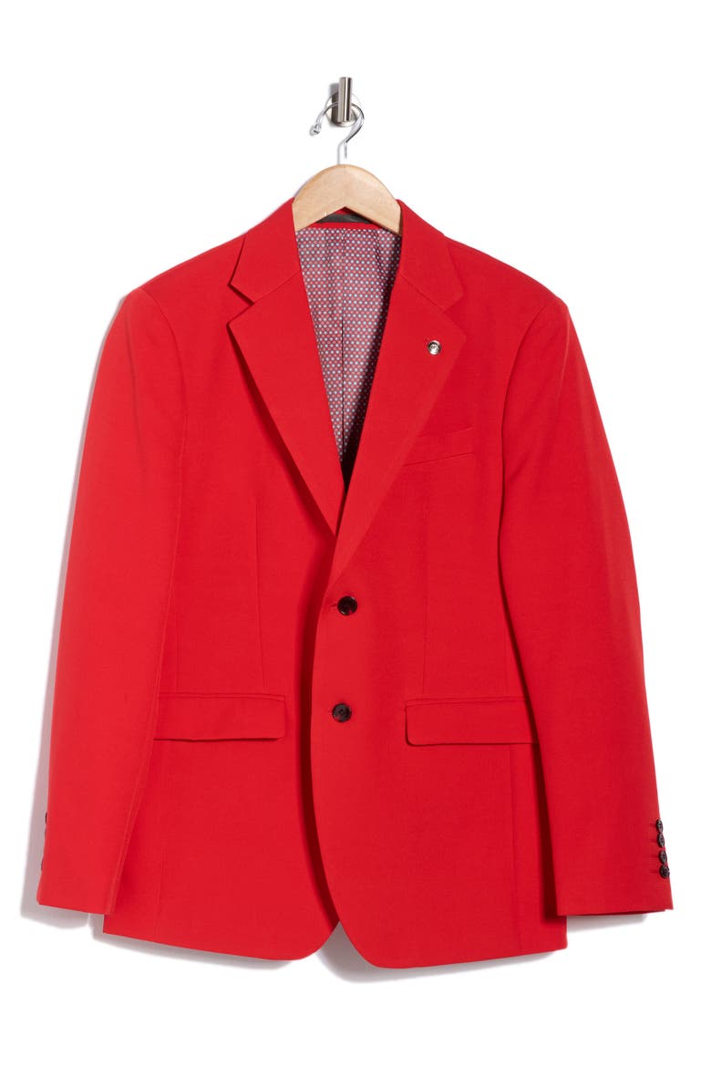 Slim Fit Cotton Blend Blazer, Alternate, color, RED