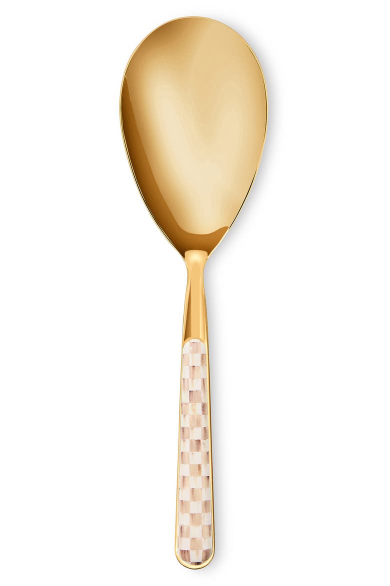 Mocha Check Bistro Serving Spoon, Main, color, MOCHA
