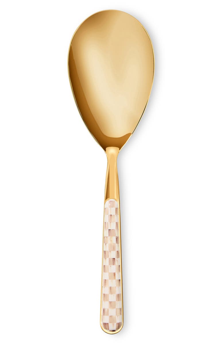 MACKENZIE CHILDS Mocha Check Bistro Serving Spoon, Main, color, Mocha