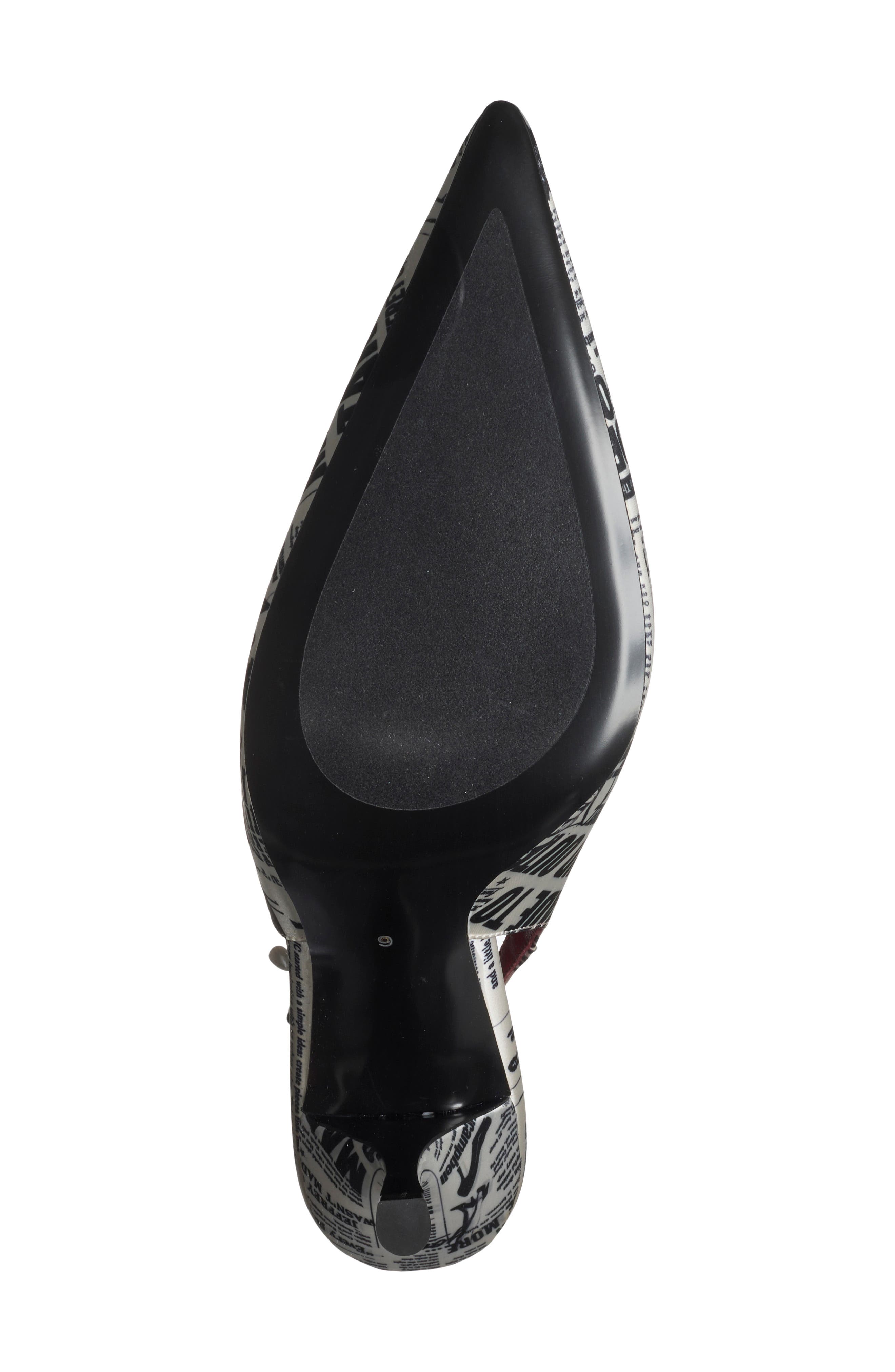 Milly Slingback Pump, Alternate, color, BLACK WHITE NEWSPAPER