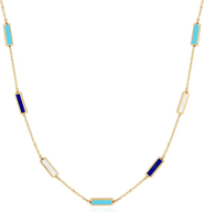 The Lovery Fine Jewelry Blue Mixed Bar Chain Necklace