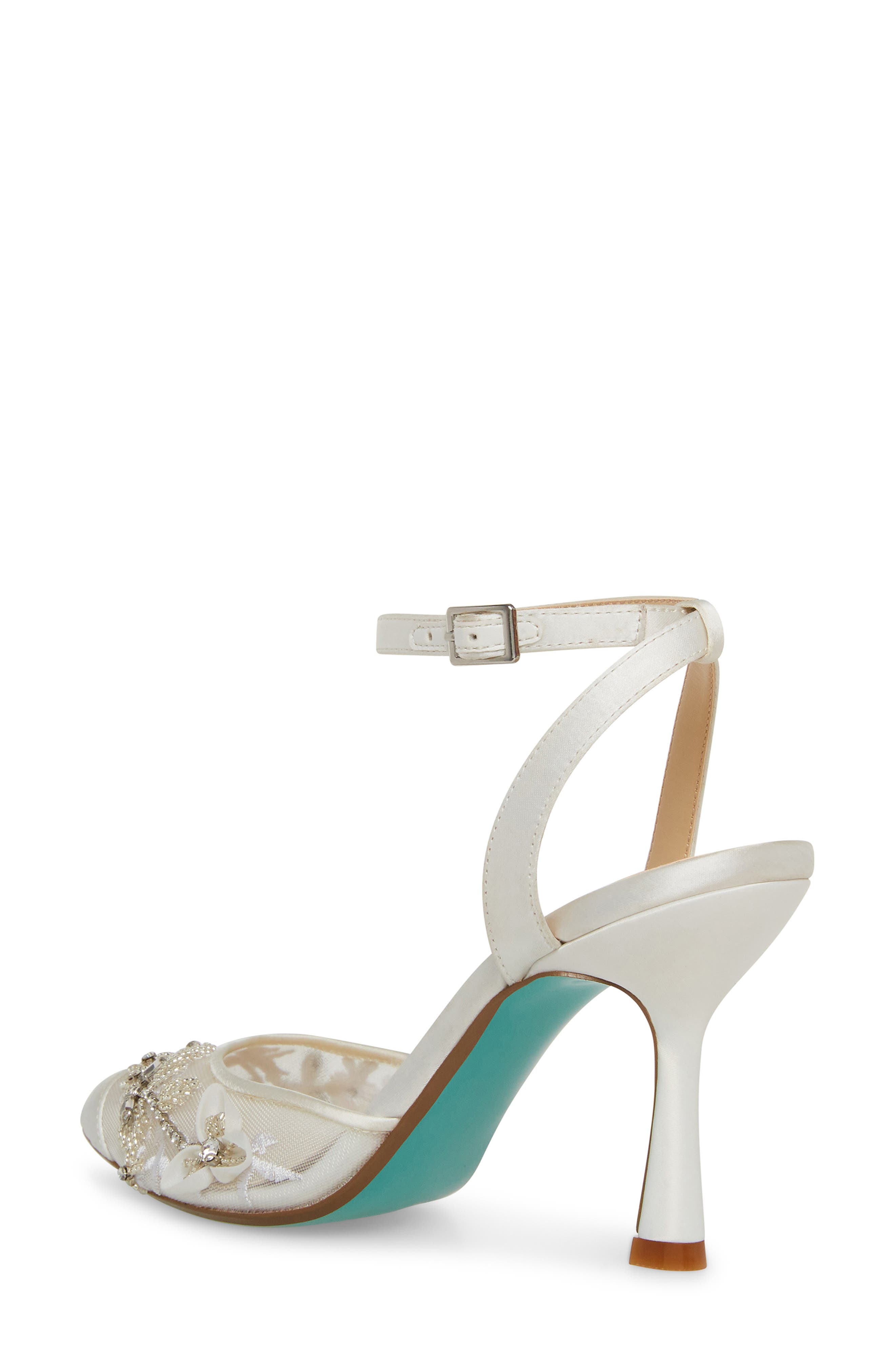 Betsey Johnson Micki Crystal Lace Ankle Strap Pump, Alternate, color, 