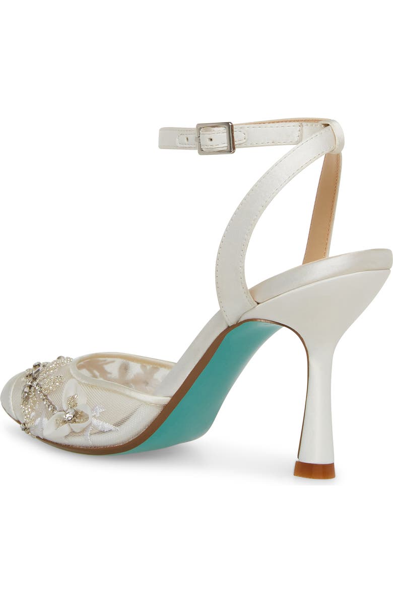 Betsey Johnson Micki Crystal Lace Ankle Strap Pump, Alternate, color,