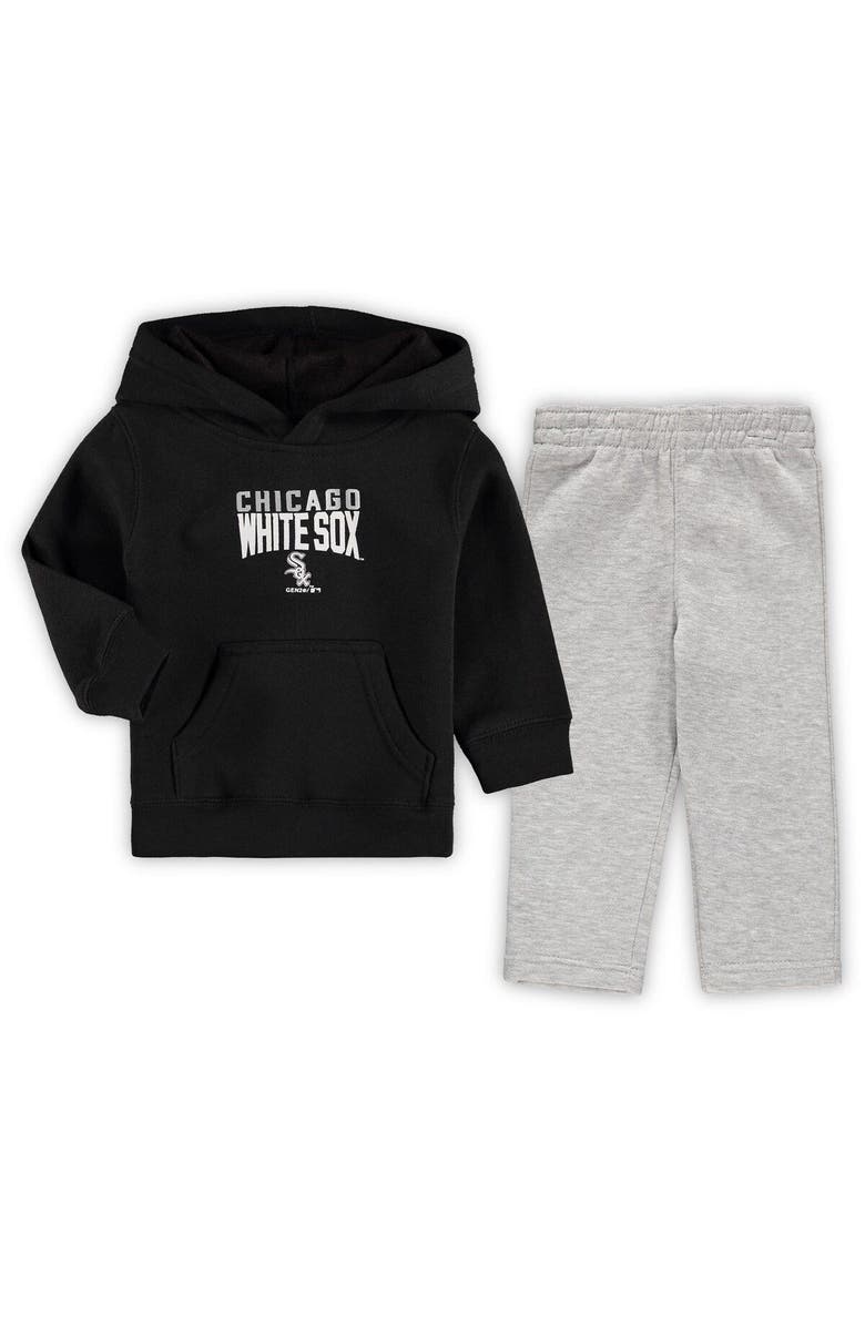 Outerstuff Infant Black/Heathered Gray Chicago White Sox Fan Flare Fleece Hoodie and Pants Set, Main, color, Black