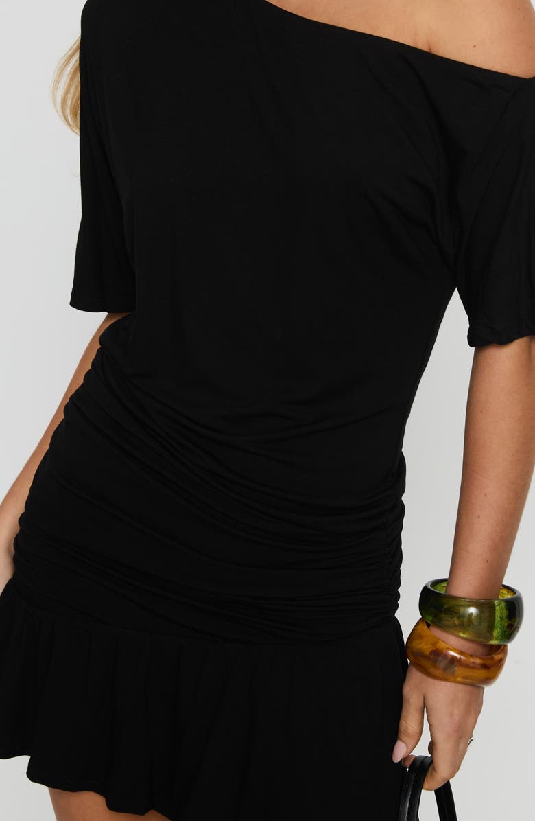 Princess Polly Haylo Off the Shoulder Minidress, Alternate, color, Black