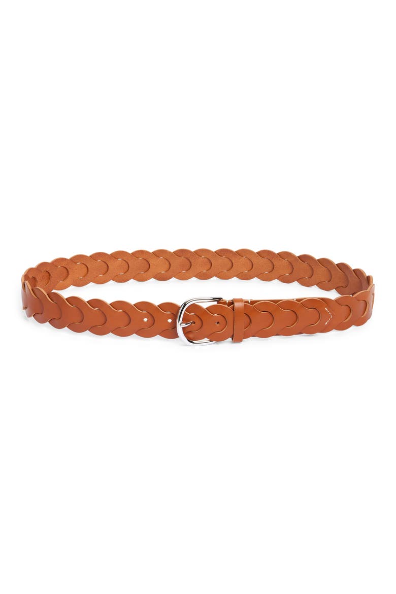 Edena Leather Belt, Main, color, NATURAL
