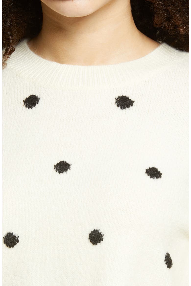 Polka Dot Sweater, Alternate, color, BIRCH W/ BLACK DOT