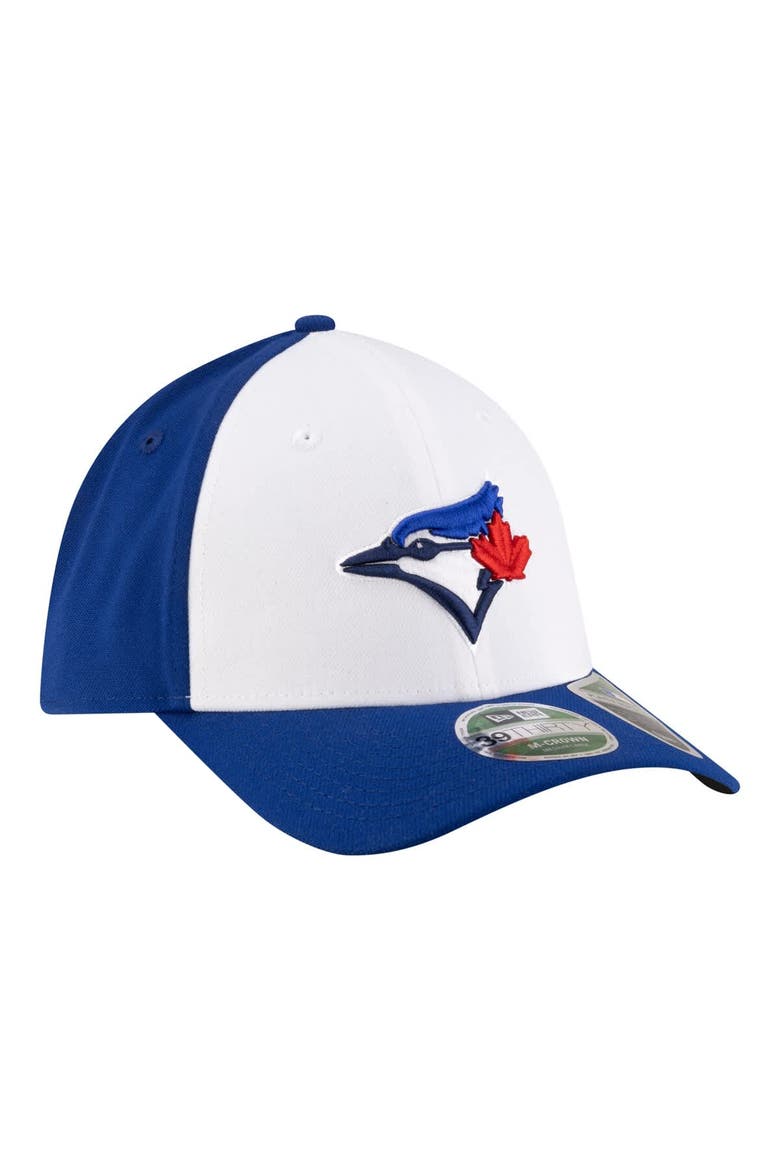 Men's New Era  White/Royal Toronto Blue Jays Player Replica 39THIRTY M-Crown Flex Hat, Alternate, color, White