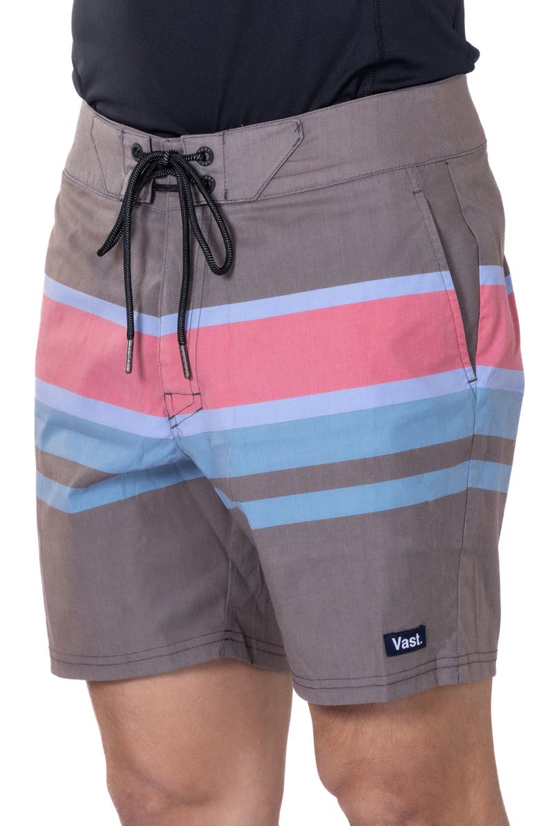 VAST Irie Stripes III Stretch Board Shorts, Alternate, color, Grey Multi