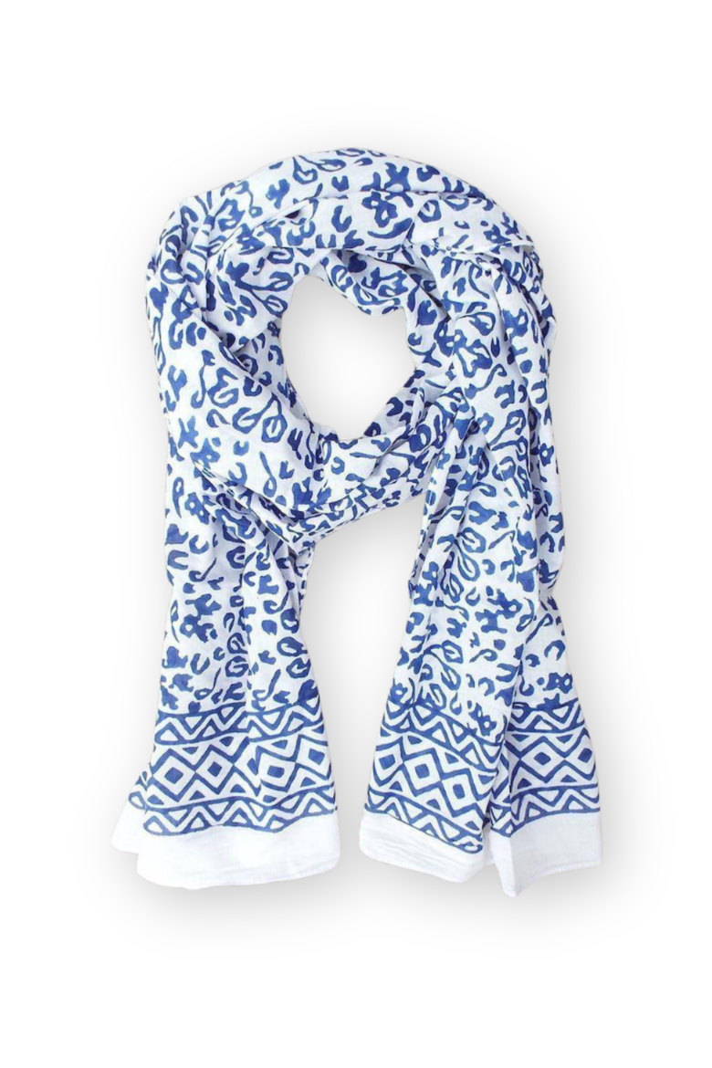 Bright Blue Abstract Scarf, Main, color, Bright Blue Abstract Scarf