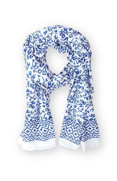 Bright Blue Abstract Scarf