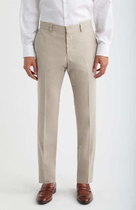 Genius Slim Fit Wool Blend Mélange Dress Pants