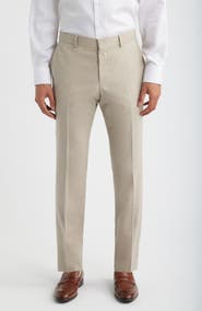 BOSS Genius Slim Fit Wool Blend Mélange Dress Pants