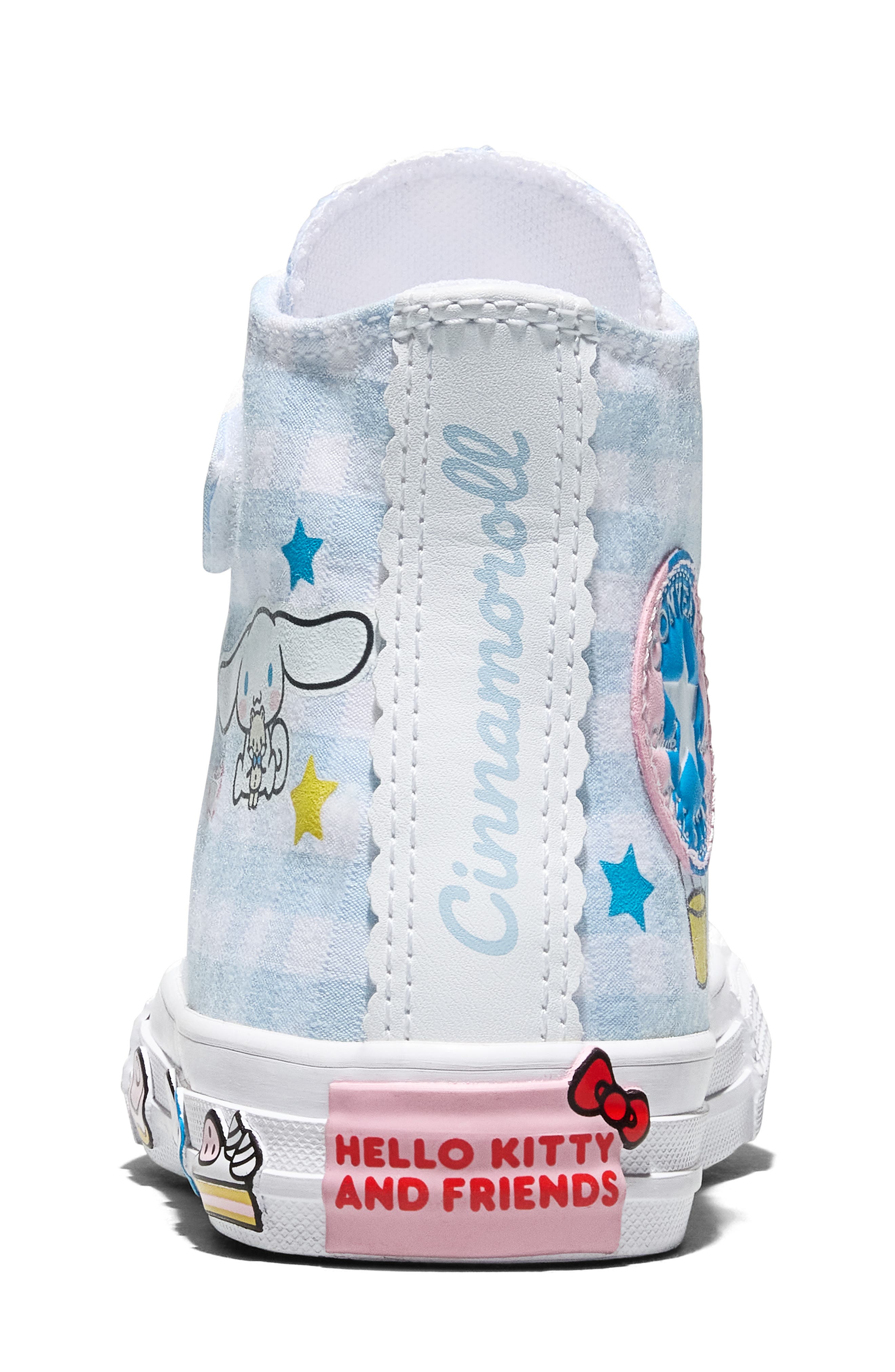 Converse Kids' x Hello Kitty<sup>®</sup> and Friends Chuck Taylor<sup>®</sup> All Star<sup>®</sup> 1V High Top Sneaker, Alternate, color, Baby Blue/ White/ White