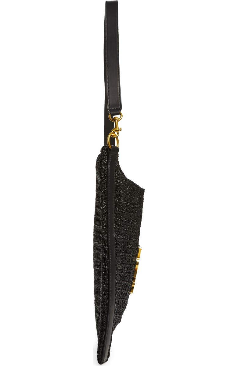 Saint Laurent Oxalis Raffia Macramé Shoulder Bag, Alternate, color,