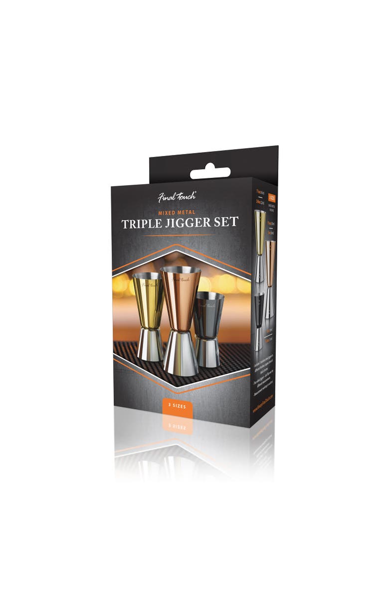 FINAL TOUCH Mixed Metal Jigger Set - Set of 3, Alternate, color, Multicolored