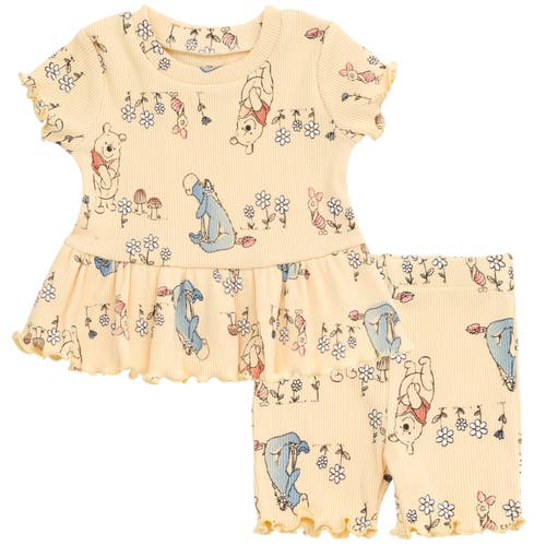 Disney Babies'  Ribbed T-shirt & Shorts Set In Multi