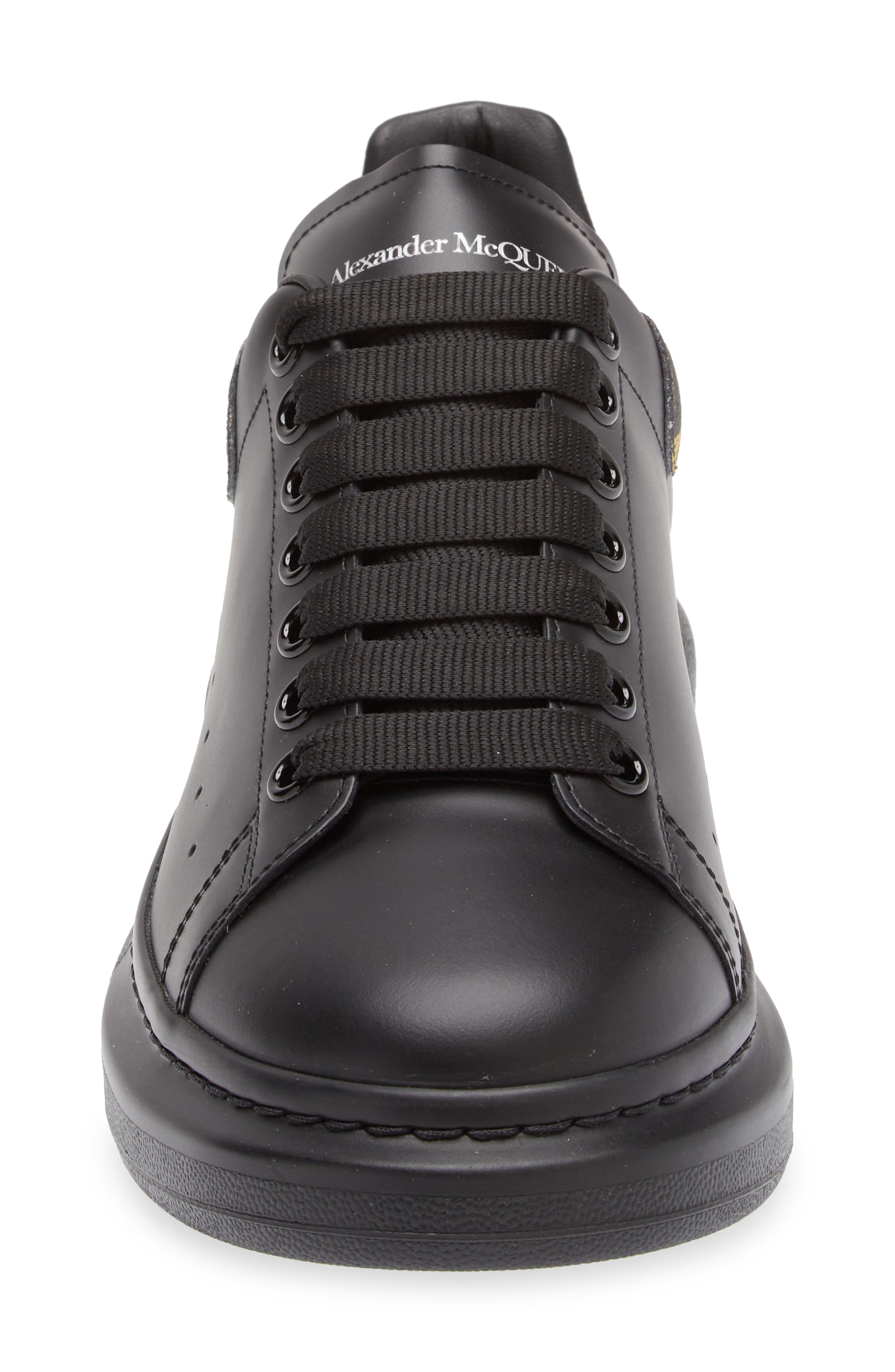 McQueen Fold Print Oversized Leather Sneaker, Alternate, color, 