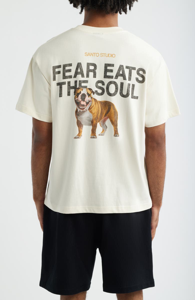 SANTO STUDIO Fear Eats Cotton T-Shirt, Alternate, color, Cream