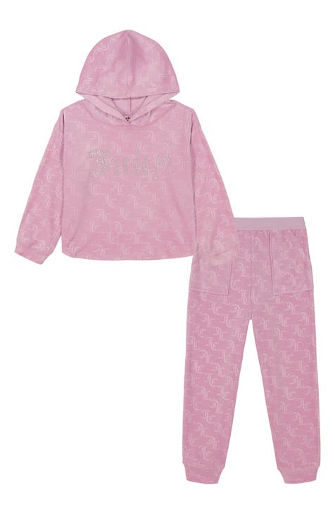 Kids' Embossed Logo Zip Hoodie & Pants Set (Big Kid)