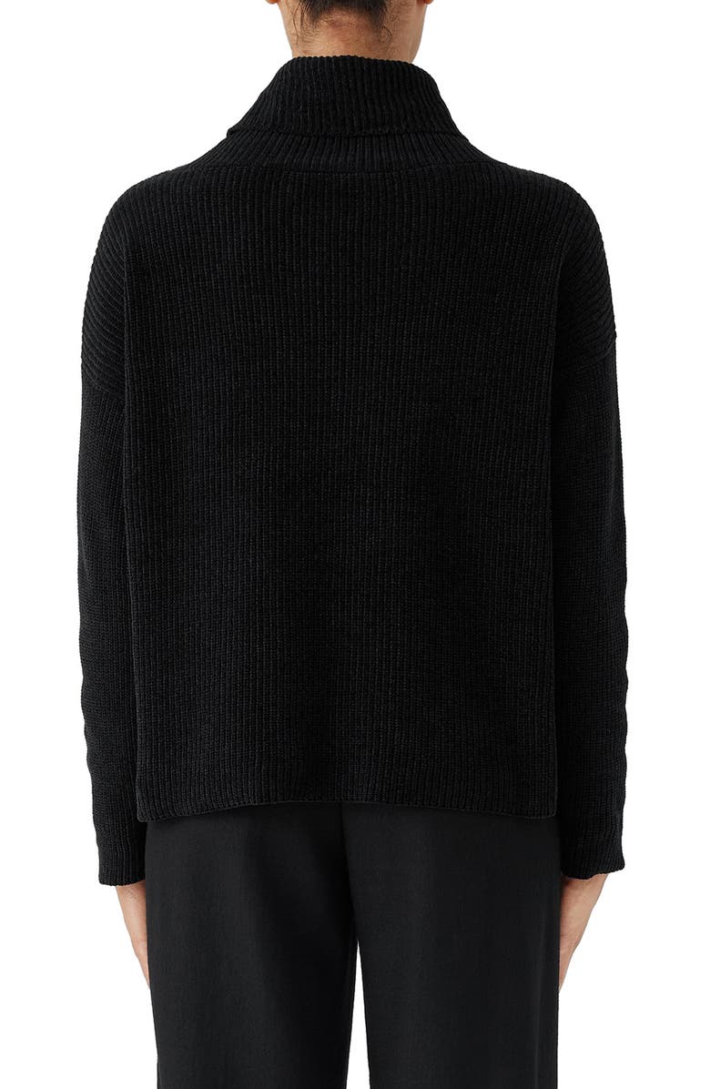Eileen Fisher Ribbed Organic Cotton Chenille Turtleneck Sweater, Alternate, color, 