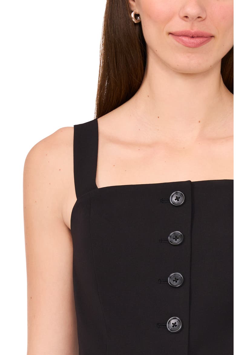 Sleeveless Button-Up Bustier Top, Alternate, color, RICH BLACK