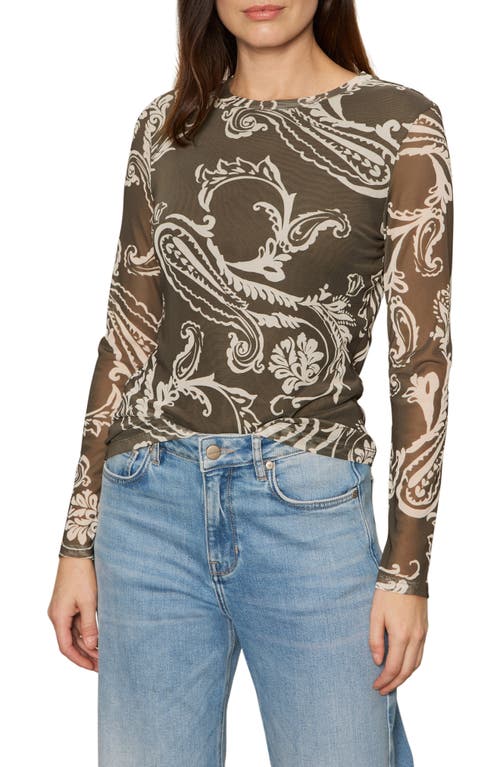 Sanctuary Floral Print Long Sleeve Mesh Top In Multi