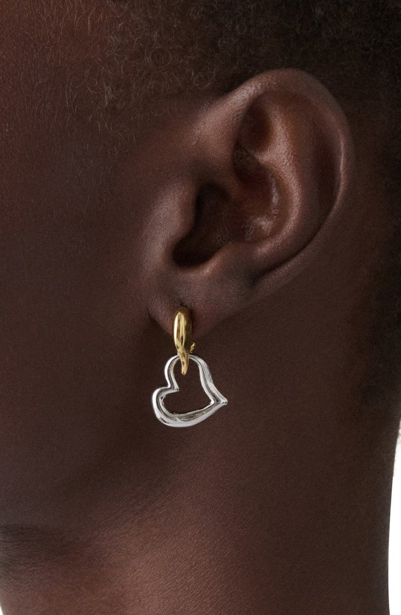 Kate Spade New York heart drop earrings, Alternate, color, Gold/ Silver