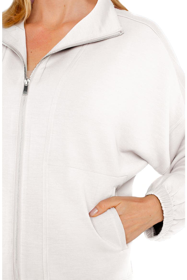 Zip-Up Knit Jacket, Alternate, color, WHITE CLOUD