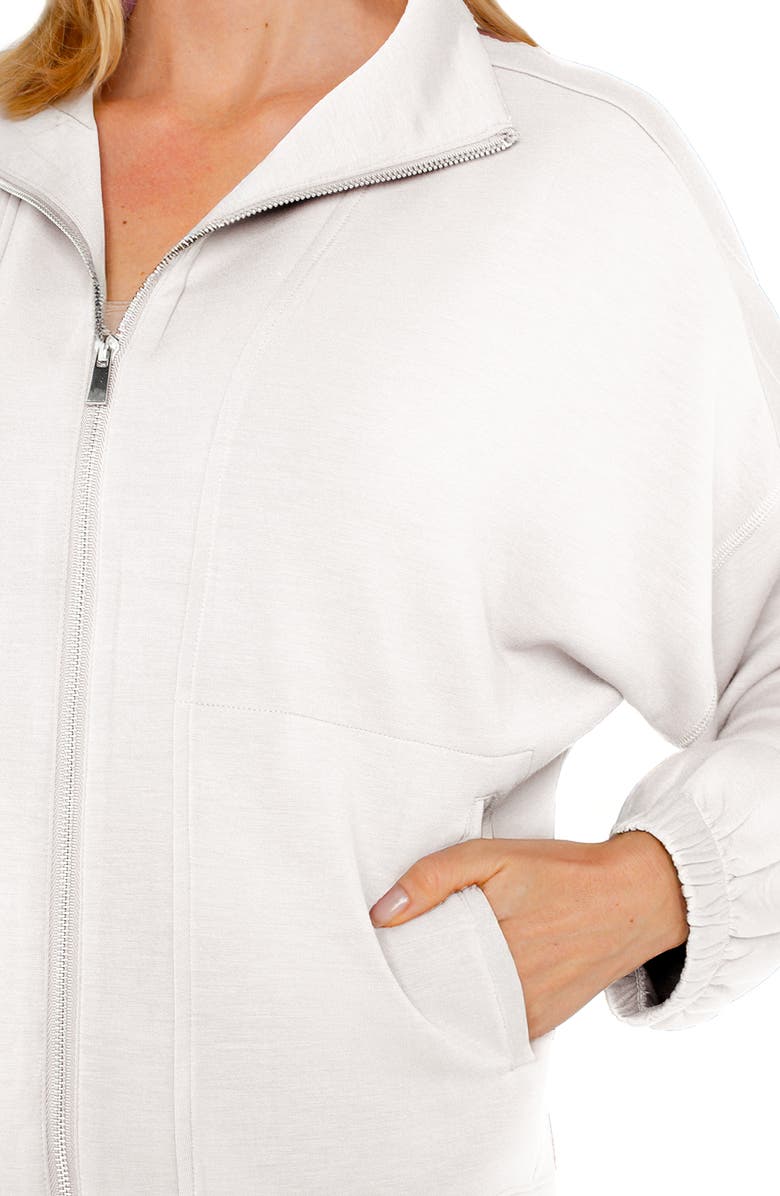 Liverpool Los Angeles Zip-Up Knit Jacket, Alternate, color, White Cloud