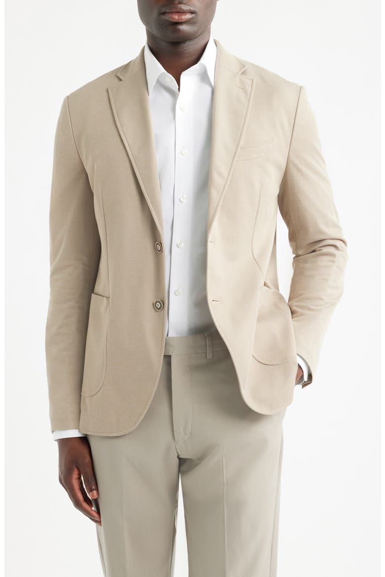 Alfi Piqué Sport Coat, Main, color, TAN