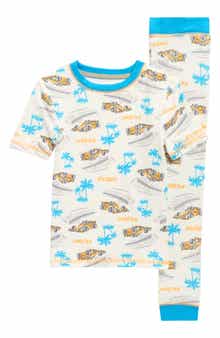 SLEEP ON IT Kids' Print Fitted Short Sleeve Two-Piece Pajamas