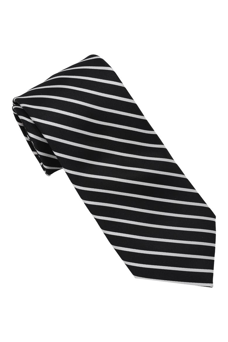 Candy Stripe Tie, Main, color, BLACK/ WHITE