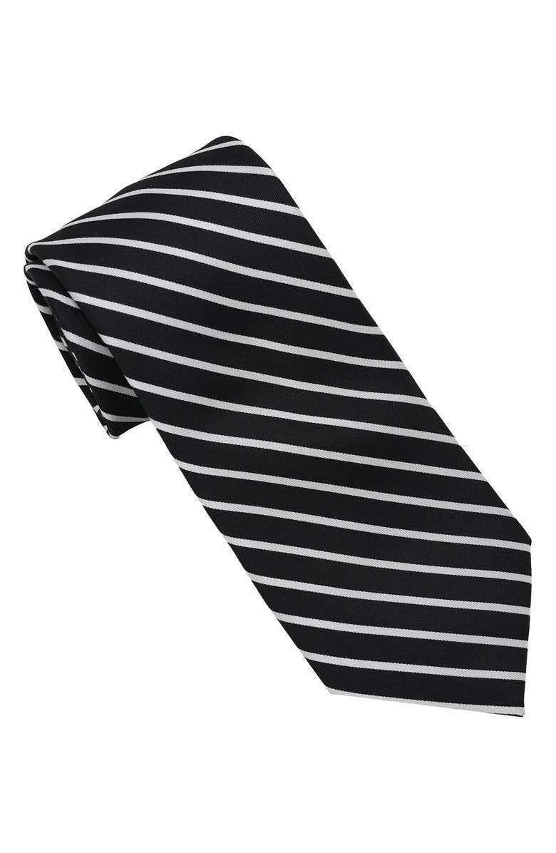 KARL LAGERFELD PARIS Candy Stripe Tie, Main, color, Black/ White