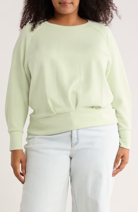Long Sleeve Scuba Knit Top (Plus)