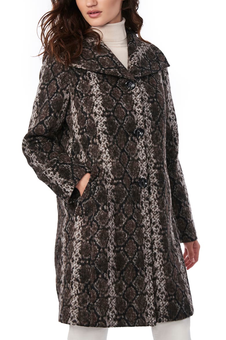 Snakeskin Print Coat, Main, color, SNAKE