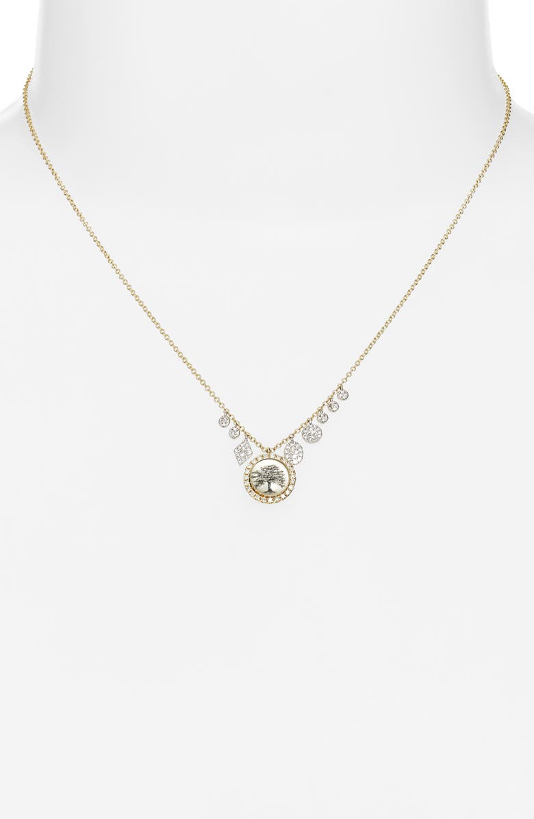 Meira T Lithograph & Diamond Two-Tone Pendant Shaker Necklace, Alternate, color, Yellow