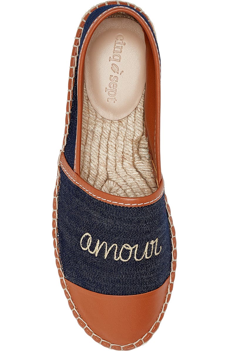 Cinq à Sept Jenna Denim Espadrille, Alternate, color, Indigo/Cognac
